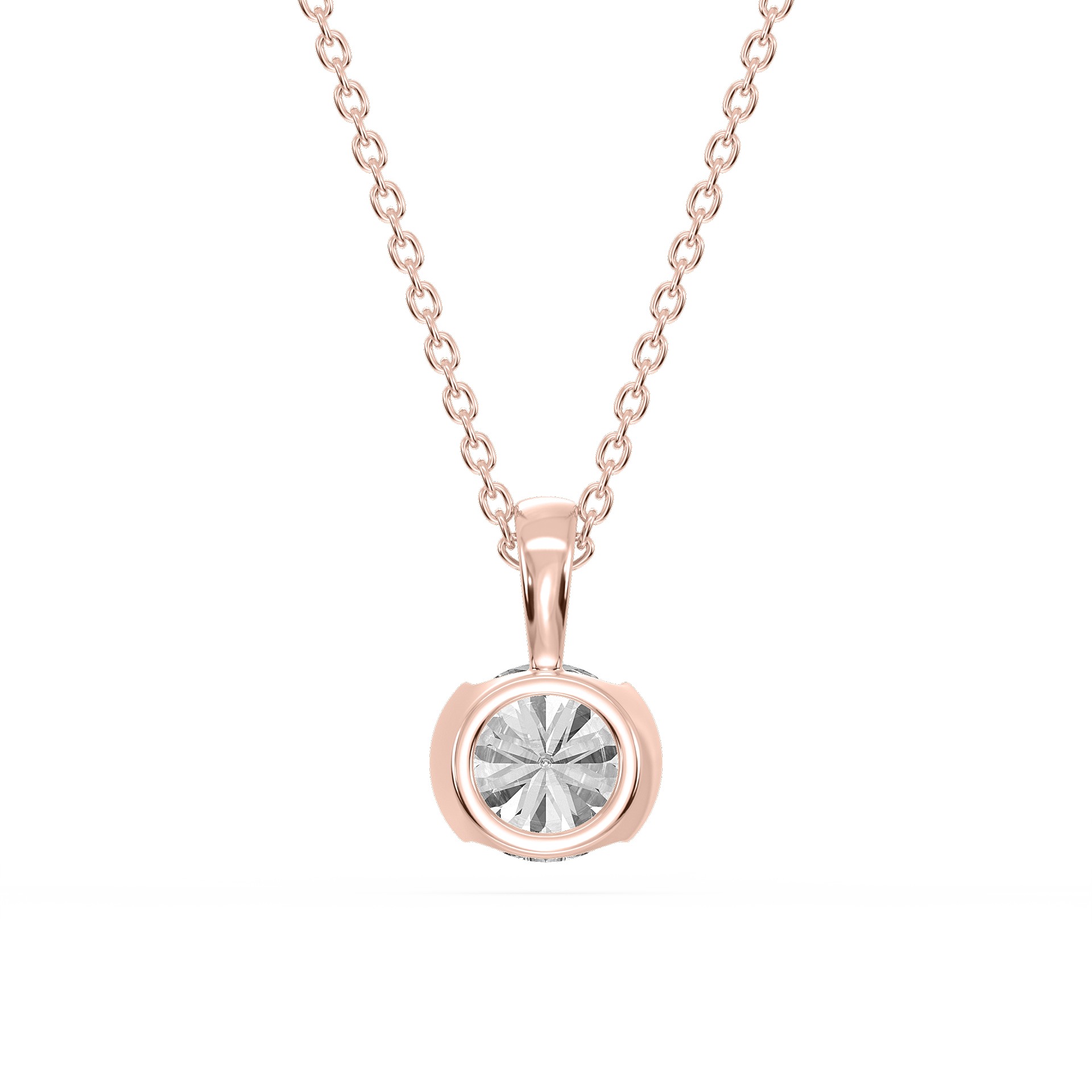 Lovea Bezel Anhänger – Rundschliff – Roségold