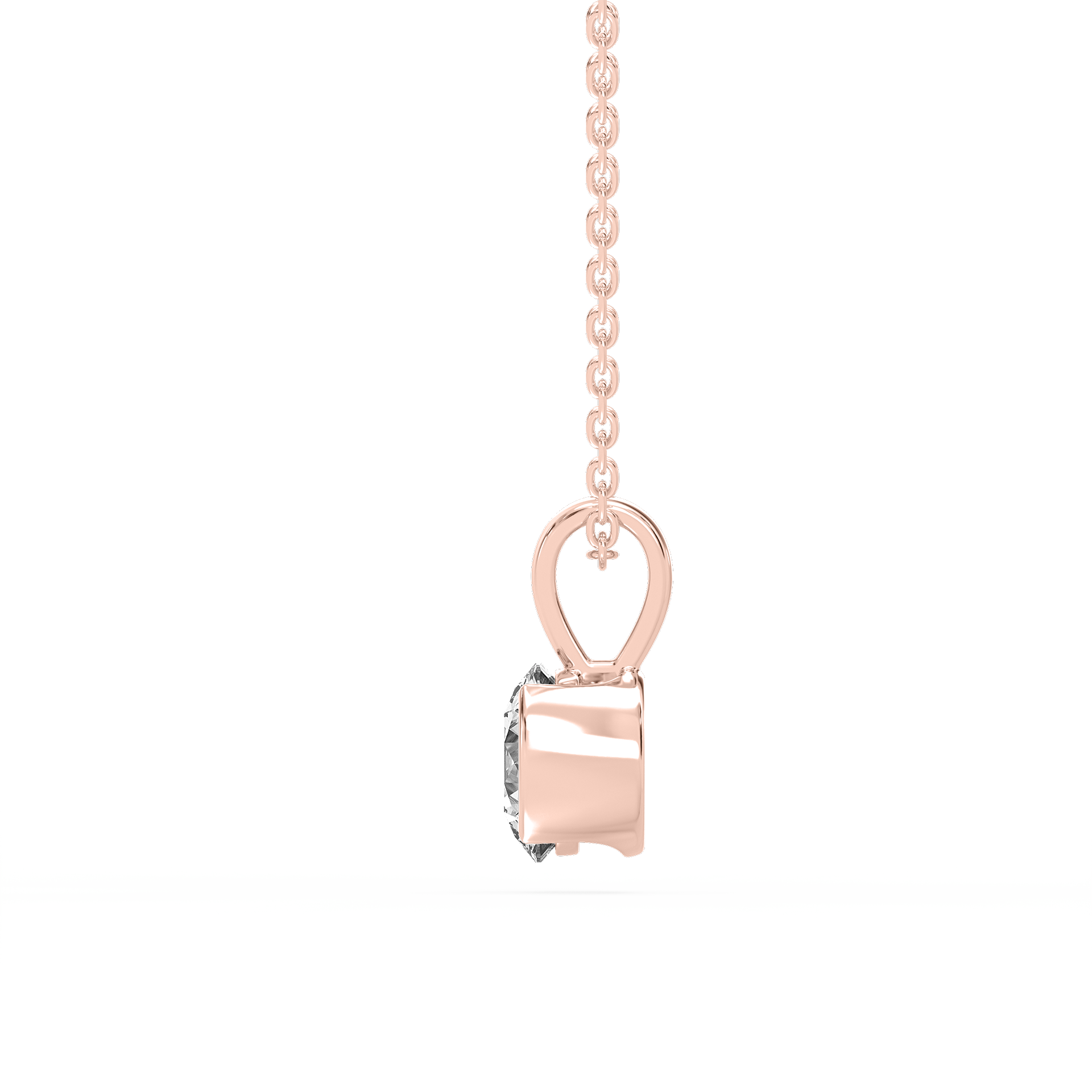 Lovea Bezel Anhänger – Rundschliff – Roségold