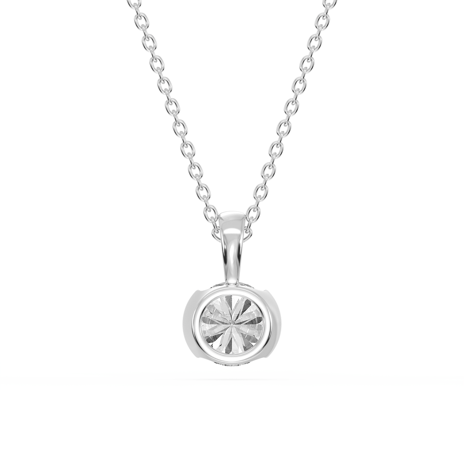 Lovea Bezel Anhänger – Rundschliff – Weißgold