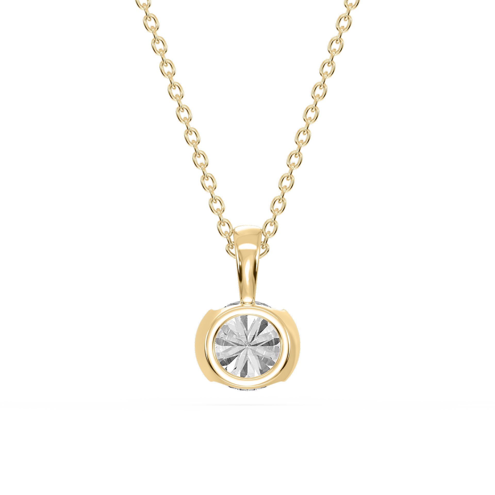 Lovea Bezel Anhänger – Rundschliff – Gelbgold