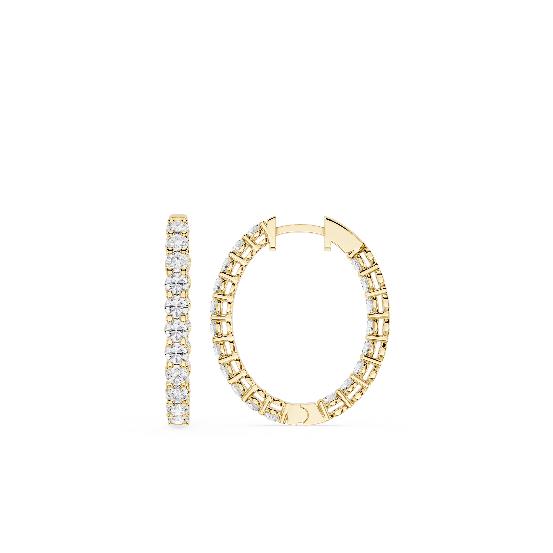 Lovea Inside-Out Creolen – Rundschliff – Gelbgold