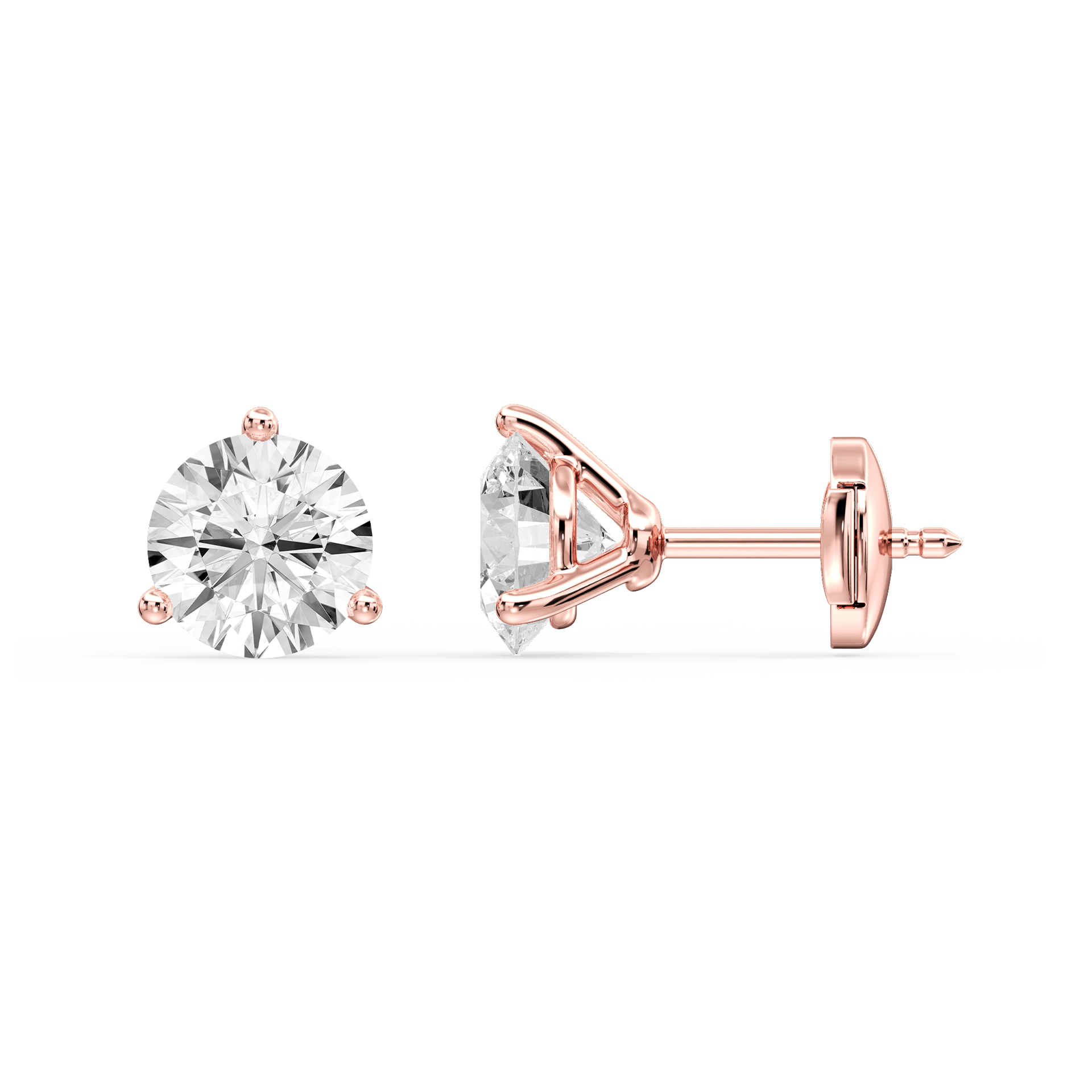 Lovea Martini Ohrstecker Sicherheitsverschluss – Rundschliff – Roségold