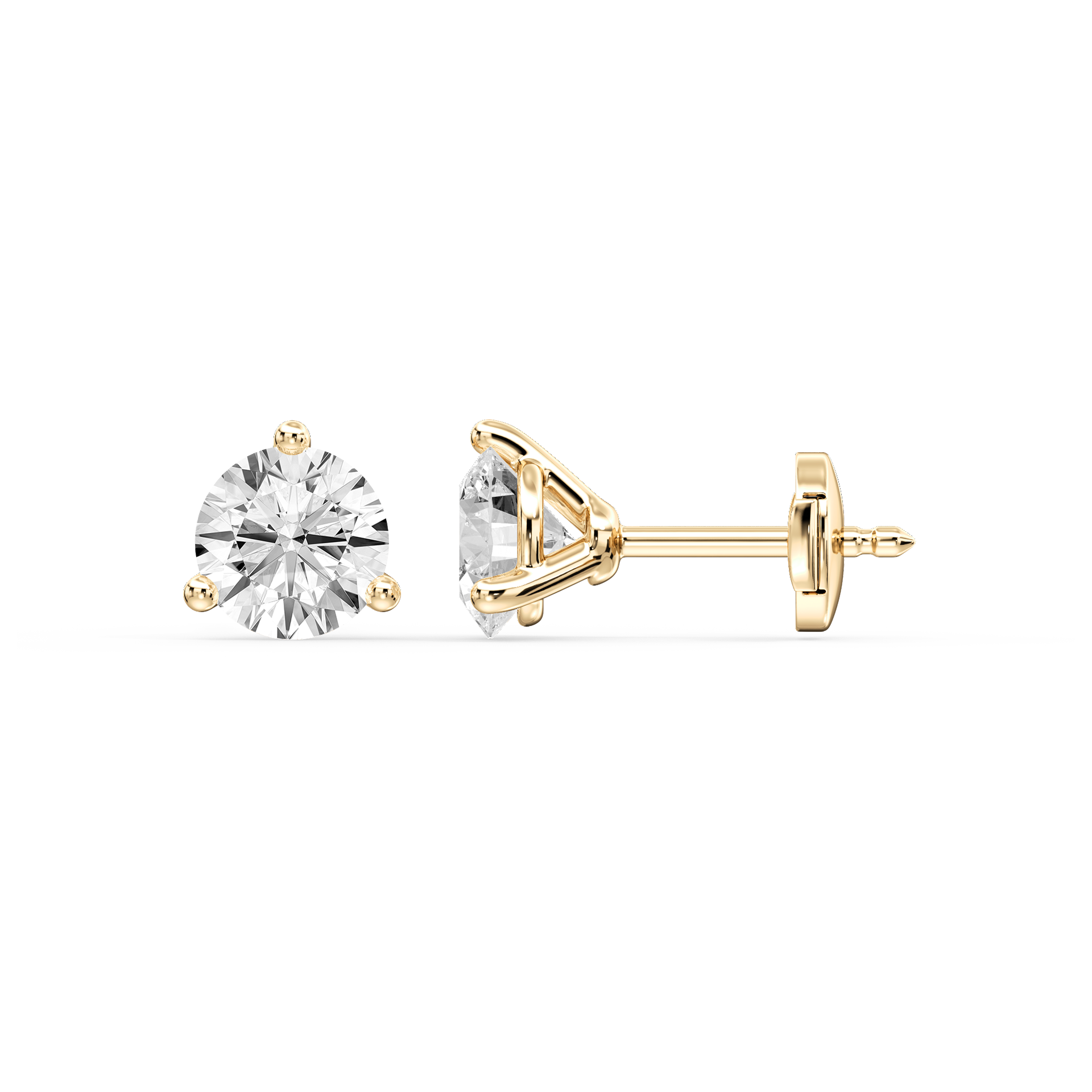 Lovea Martini Ohrstecker Sicherheitsverschluss – Rundschliff – Gelbgold