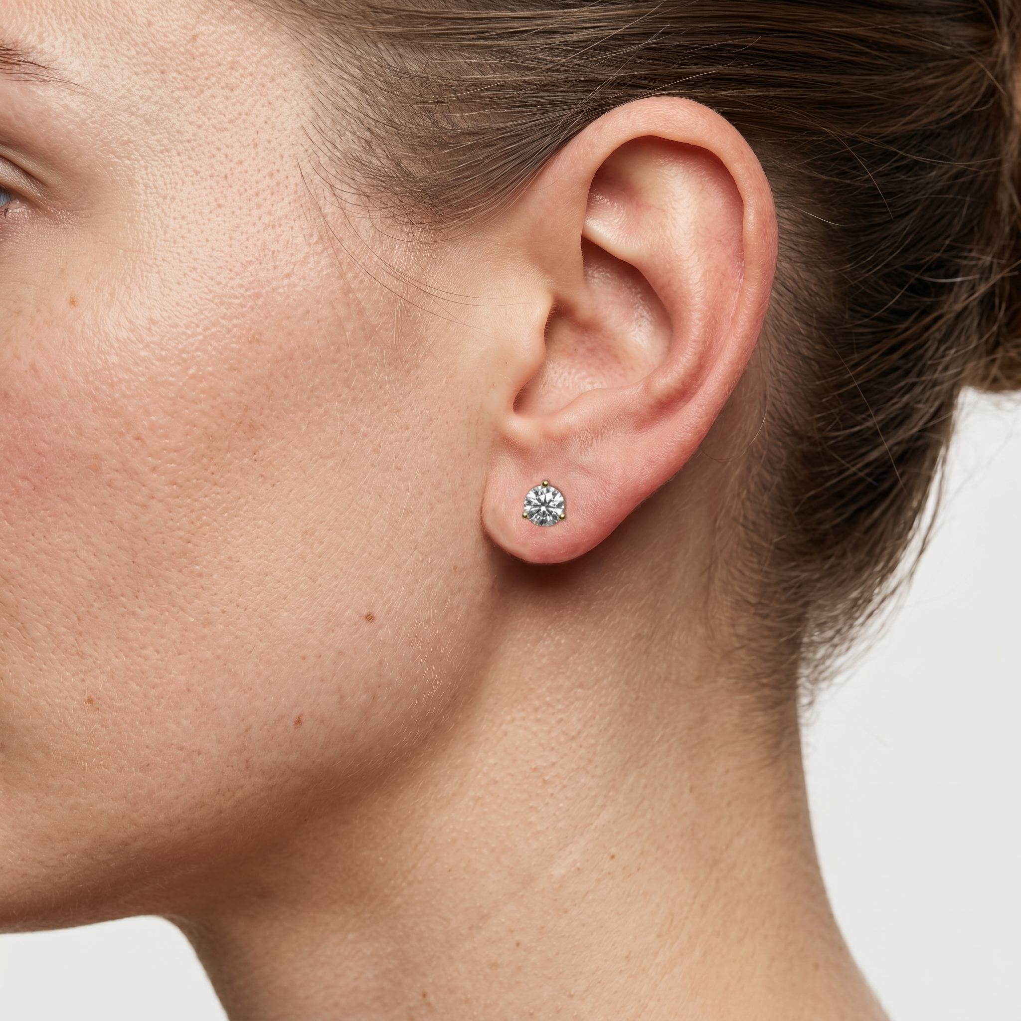 Lovea Martini Ohrstecker Sicherheitsverschluss – Rundschliff – Gelbgold