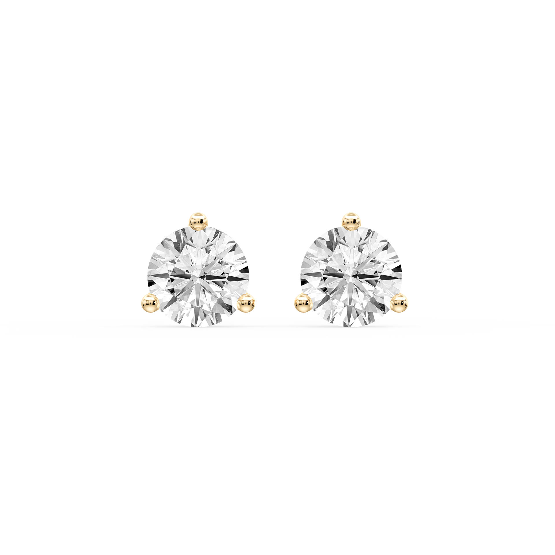 Lovea Martini Ohrstecker Sicherheitsverschluss – Rundschliff – Gelbgold