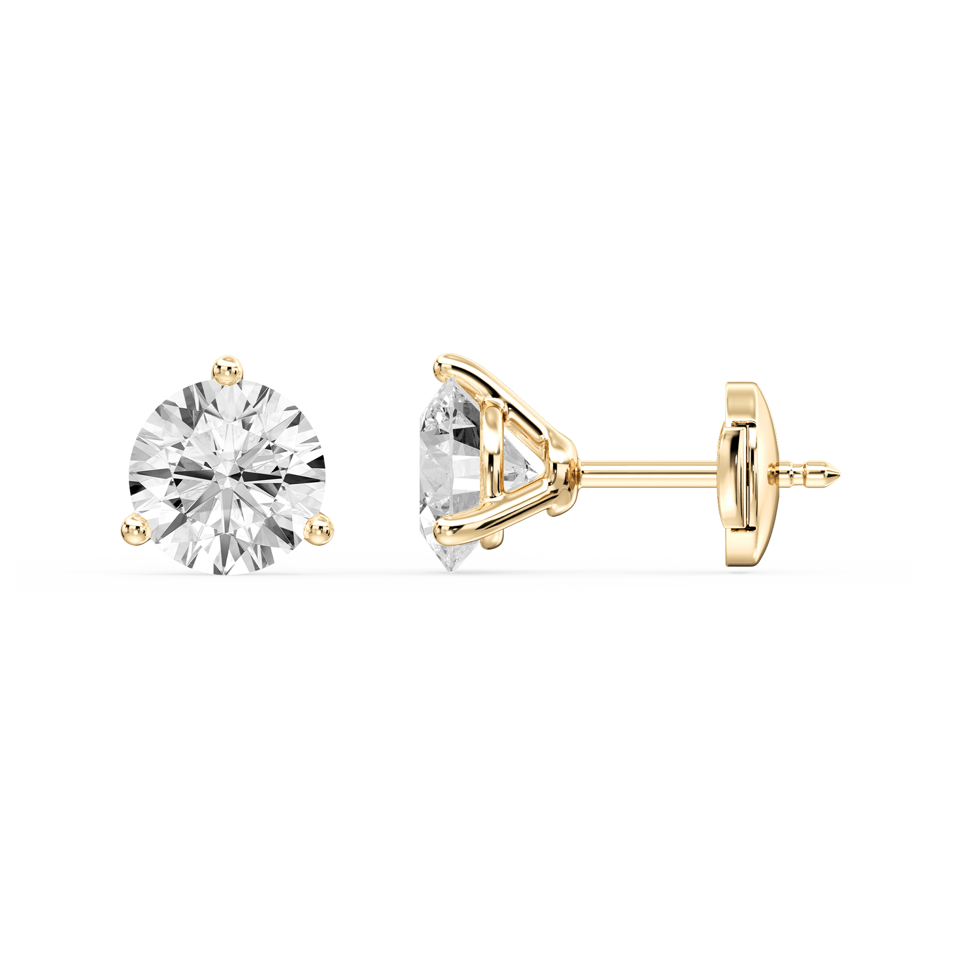 Lovea Martini Ohrstecker Sicherheitsverschluss – Rundschliff – Gelbgold