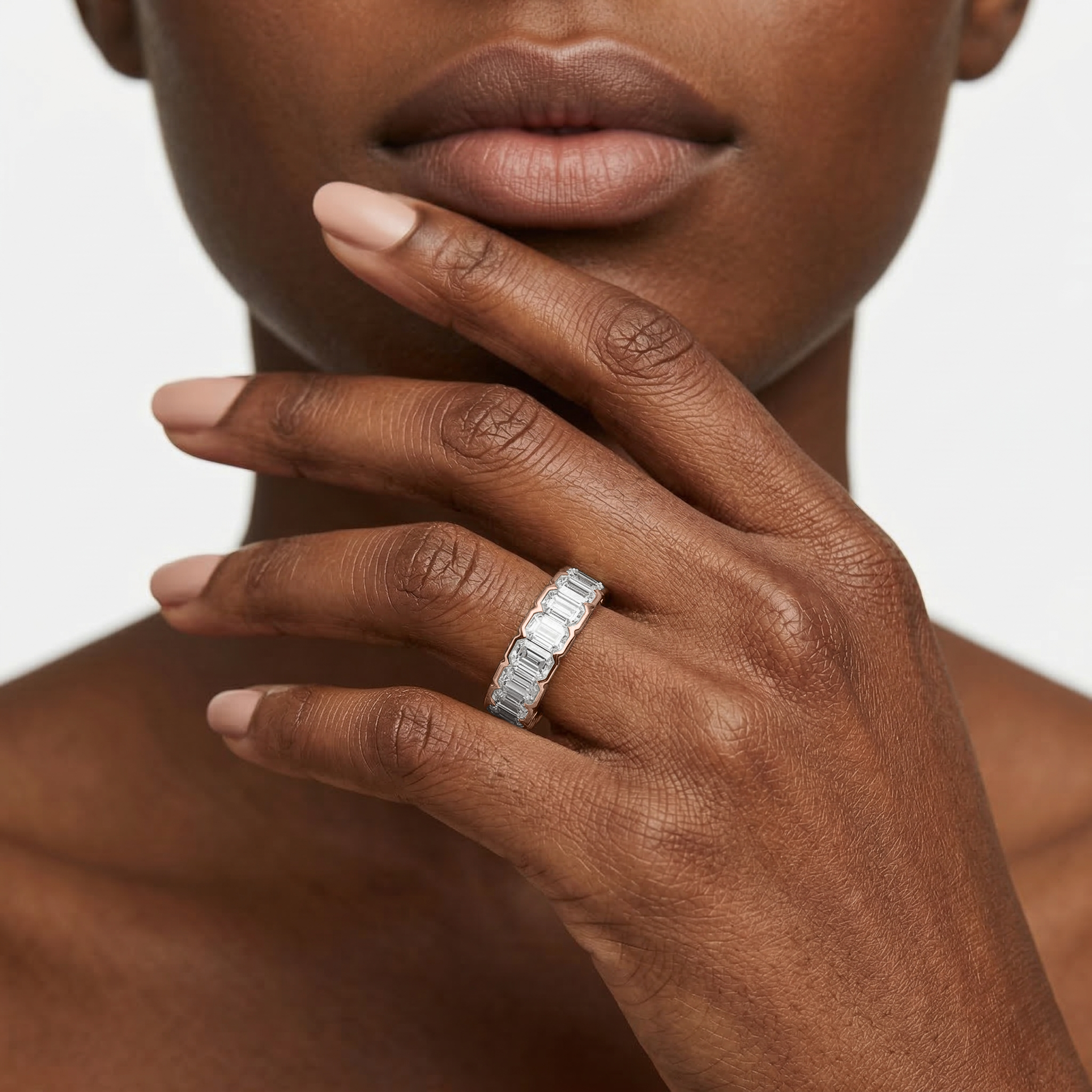 Lovea Serena Eternity Ring Smaragdschliff – Roségold