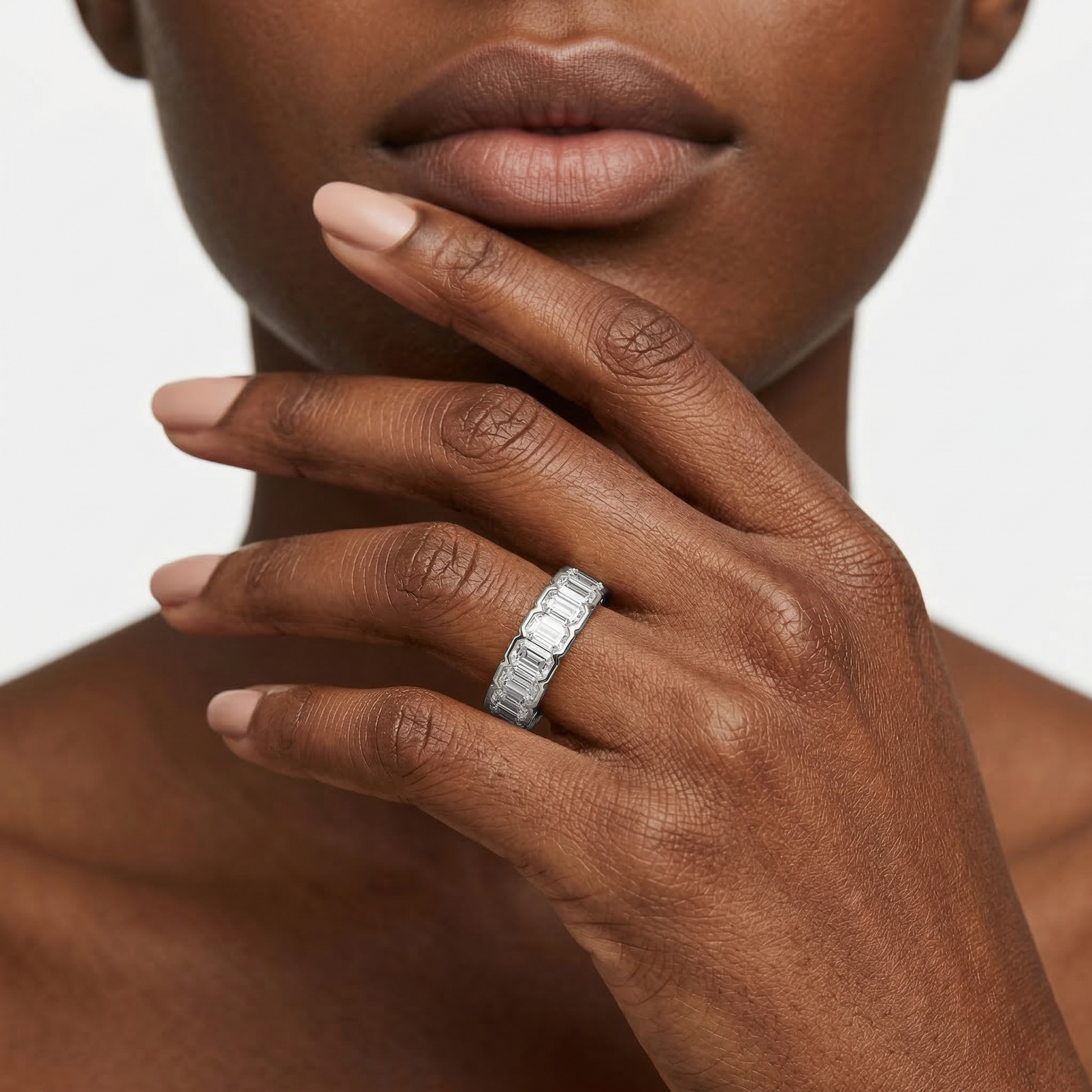 Lovea Serena Eternity Ring Smaragdschliff – Weißgold