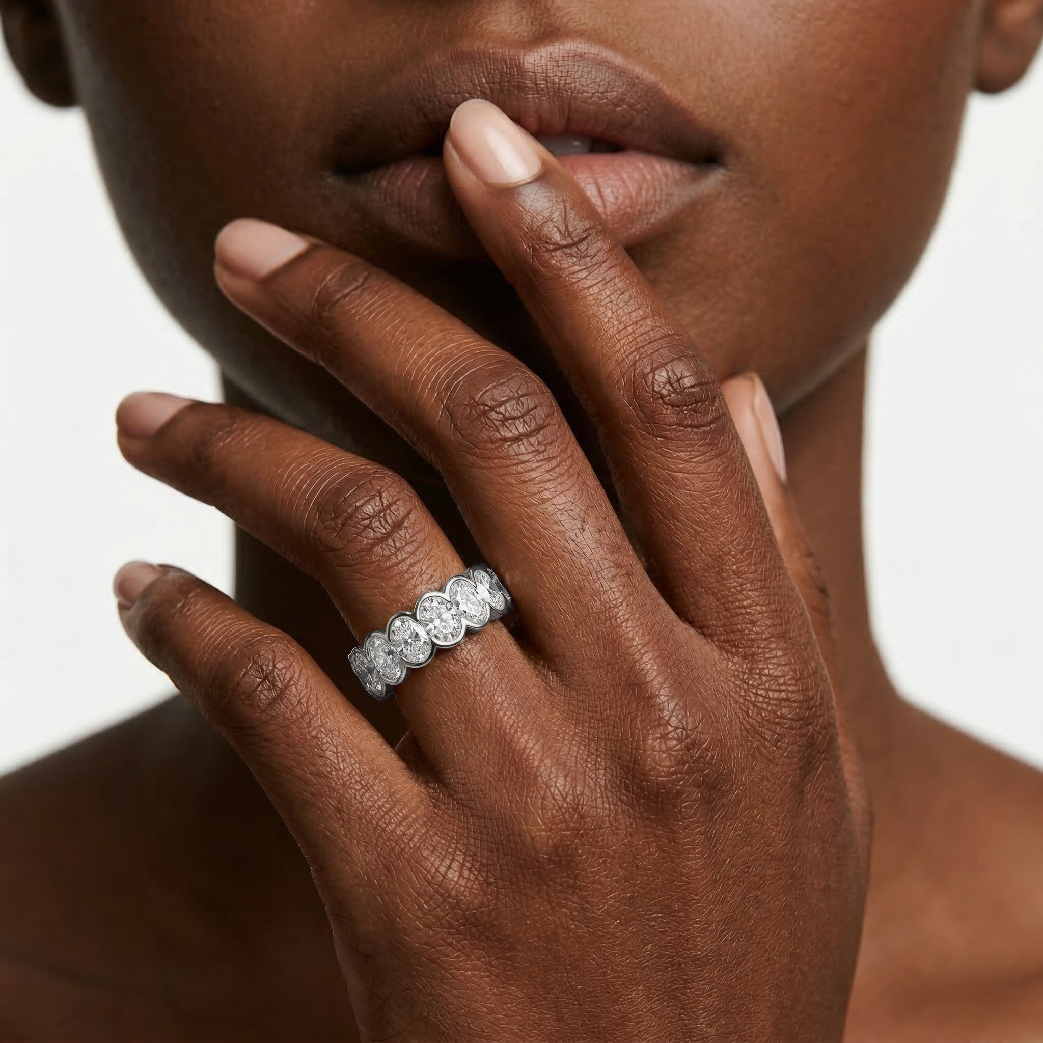 Lovea Serena Eternity Ring Ovalschliff – Weißgold