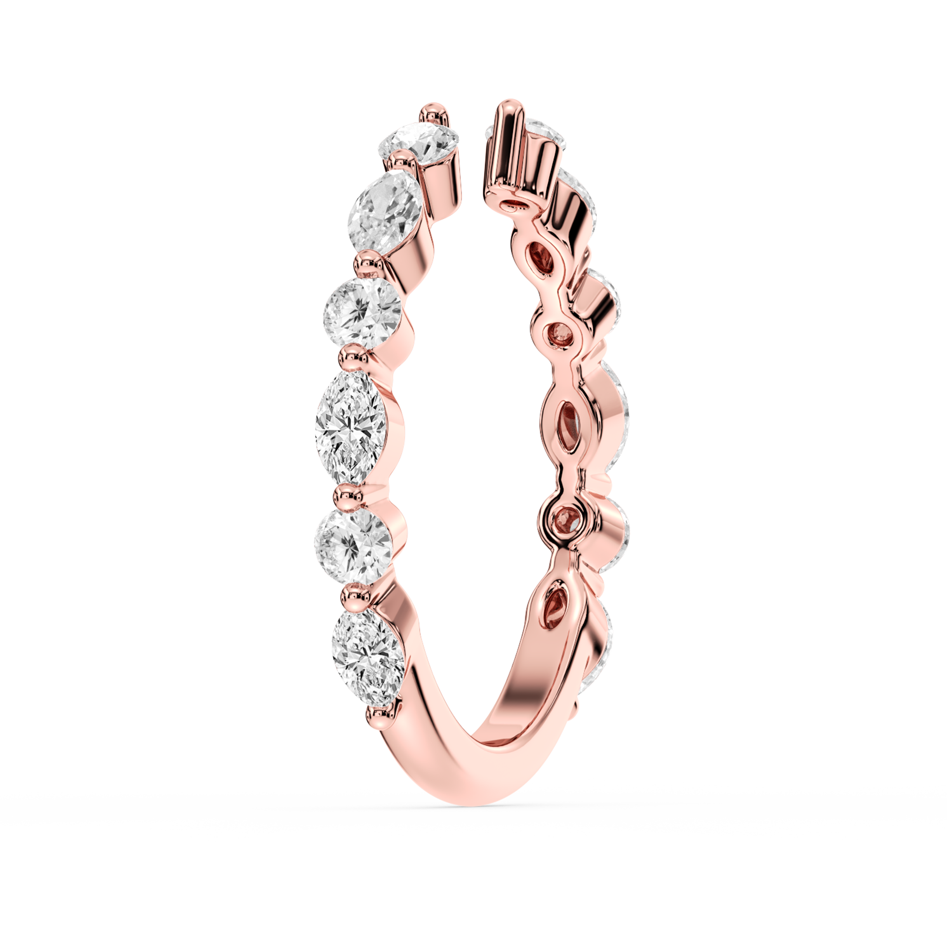 Lovea Sonnet Trauring – Offenes Design – Roségold