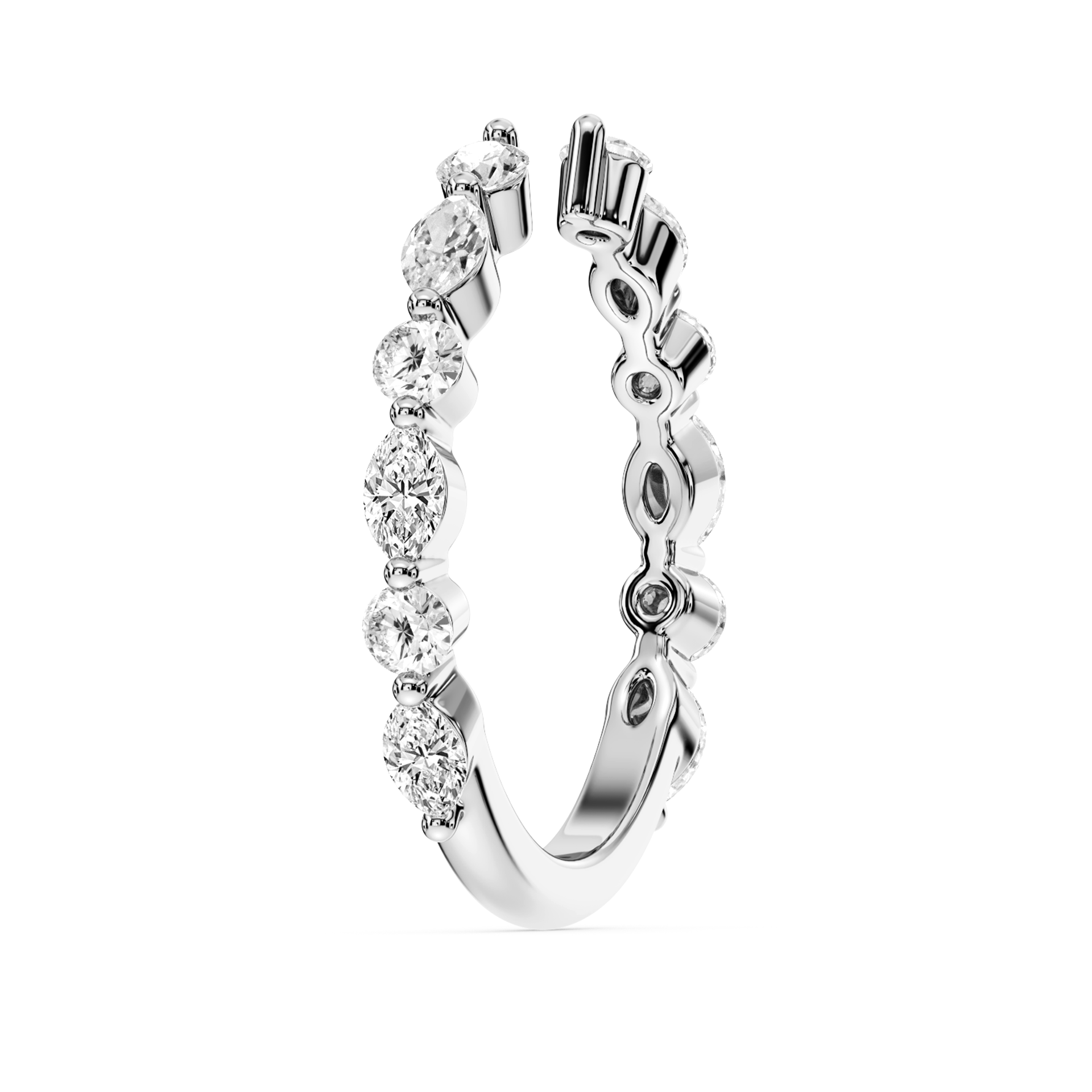 Lovea Sonnet Trauring – Offenes Design – Weißgold