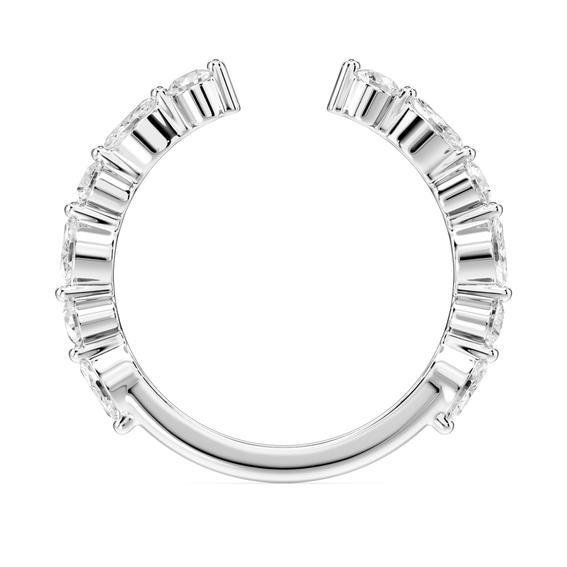 Lovea Sonnet Trauring – Offenes Design – Weißgold