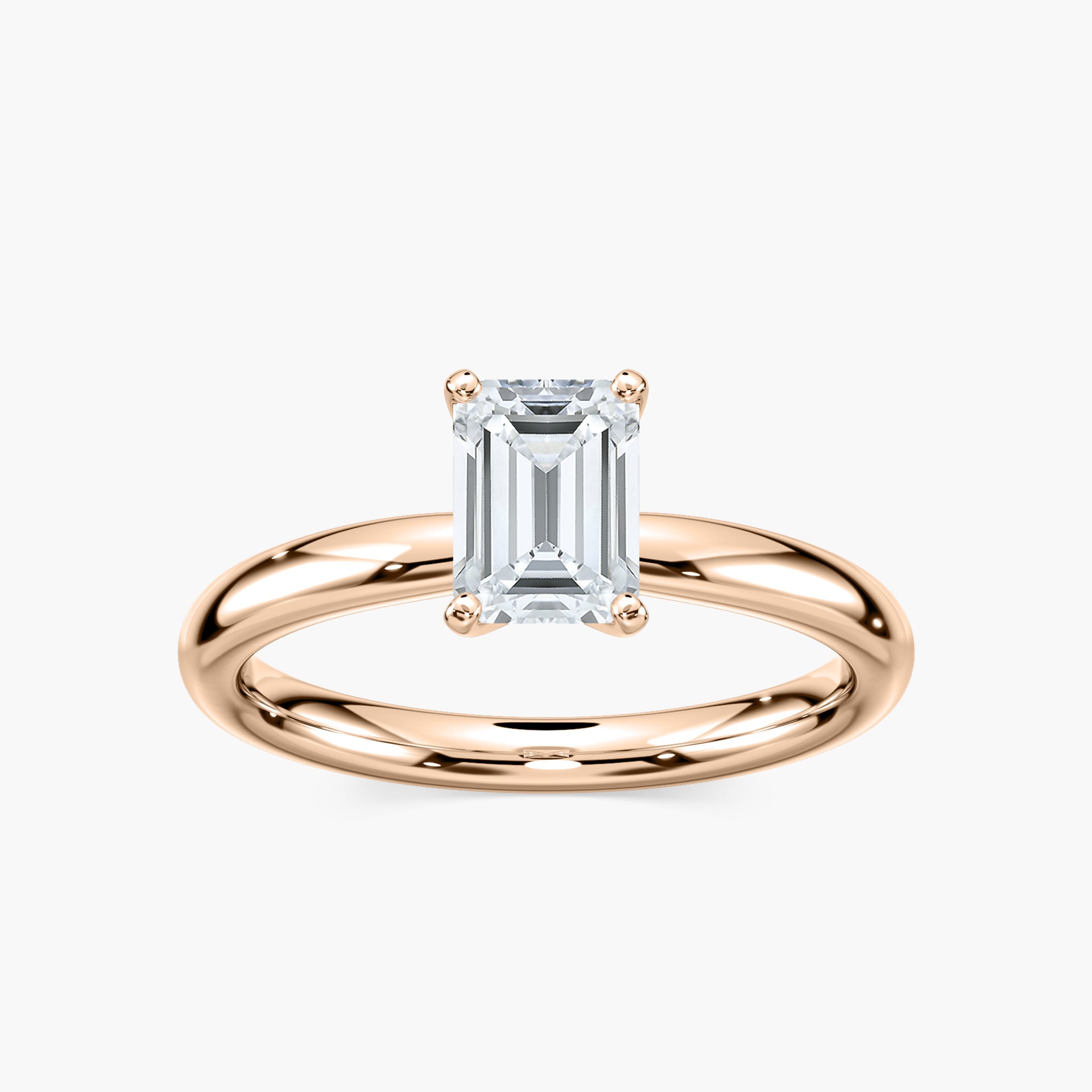 Lauren Solitaire Verlobungsring Smaragdschliff Roségold – Lovea