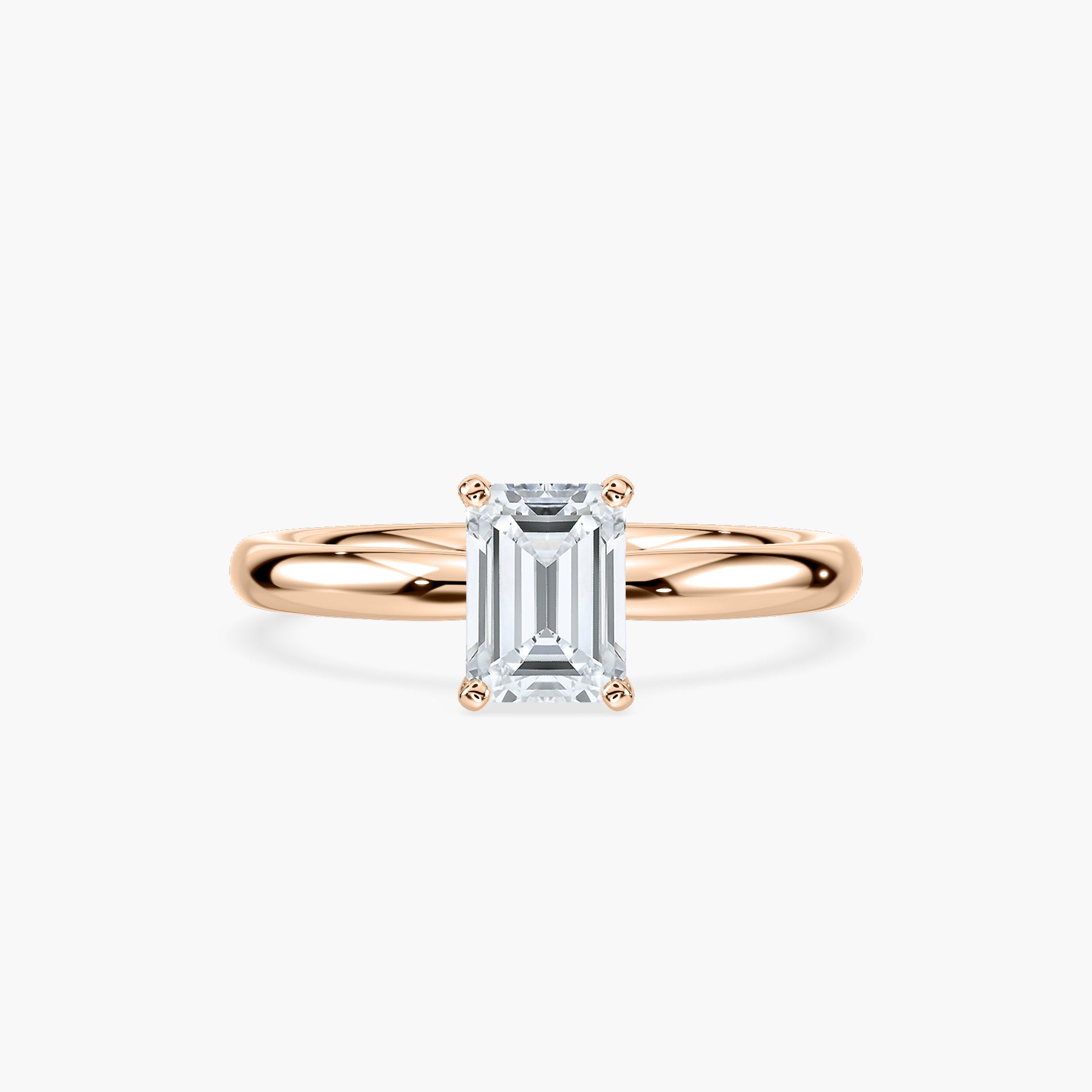 Lauren Solitaire Verlobungsring Smaragdschliff Roségold – Lovea
