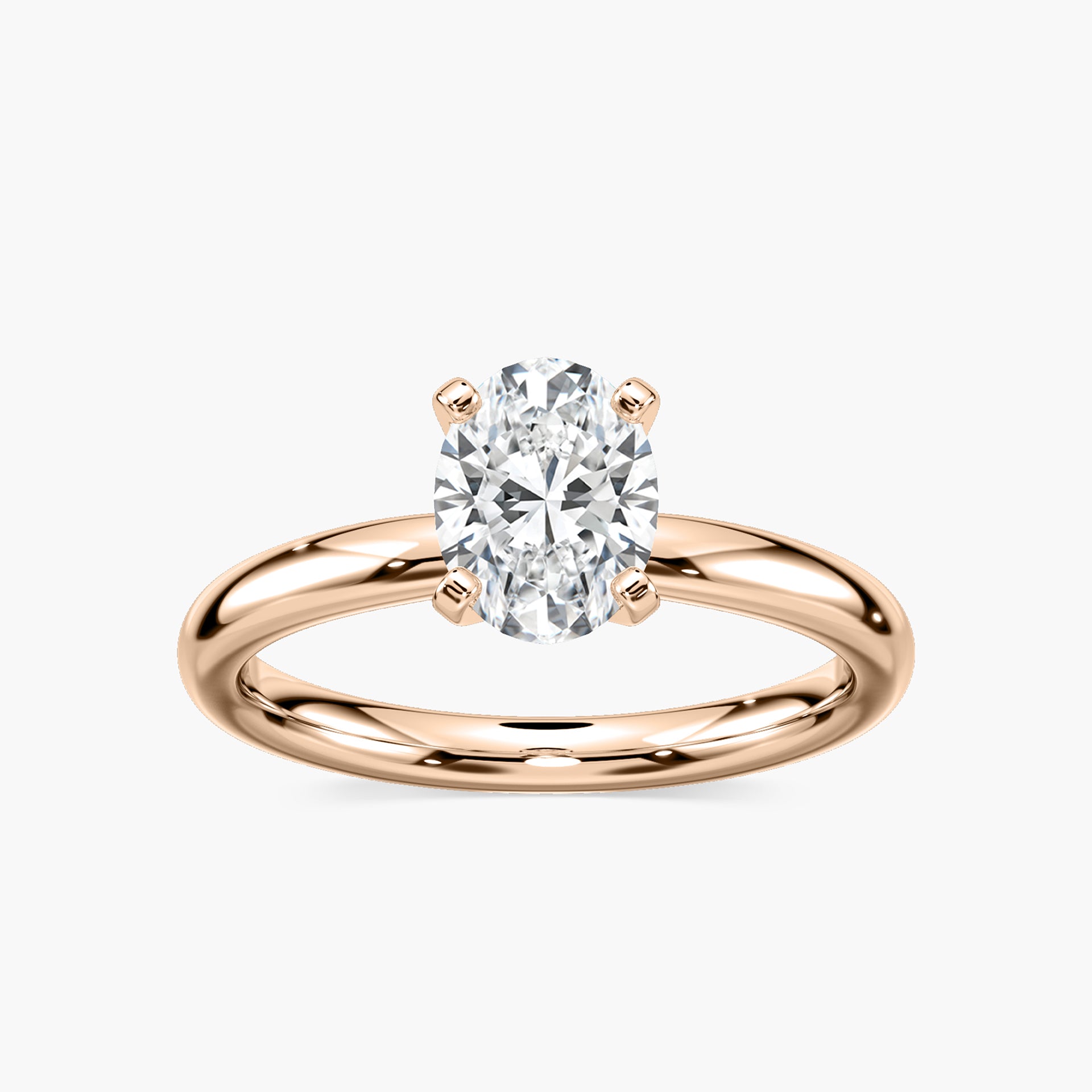 Lauren Solitaire Verlobungsring Ovaler Schliff Roségold – Lovea