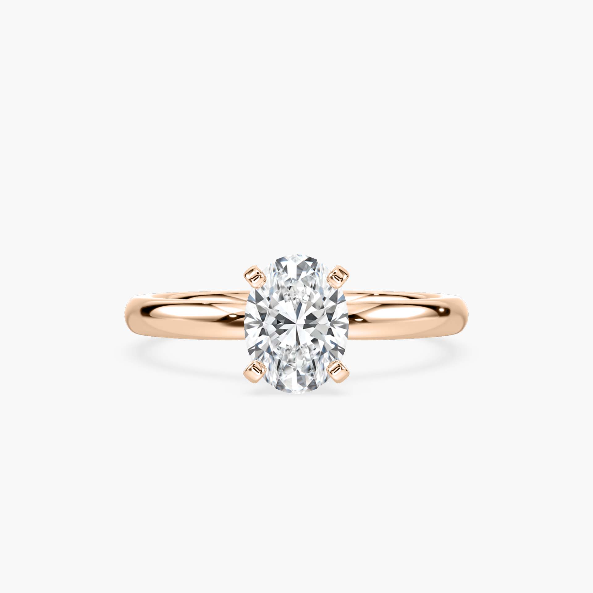 Lauren Solitaire Verlobungsring Ovaler Schliff Roségold – Lovea