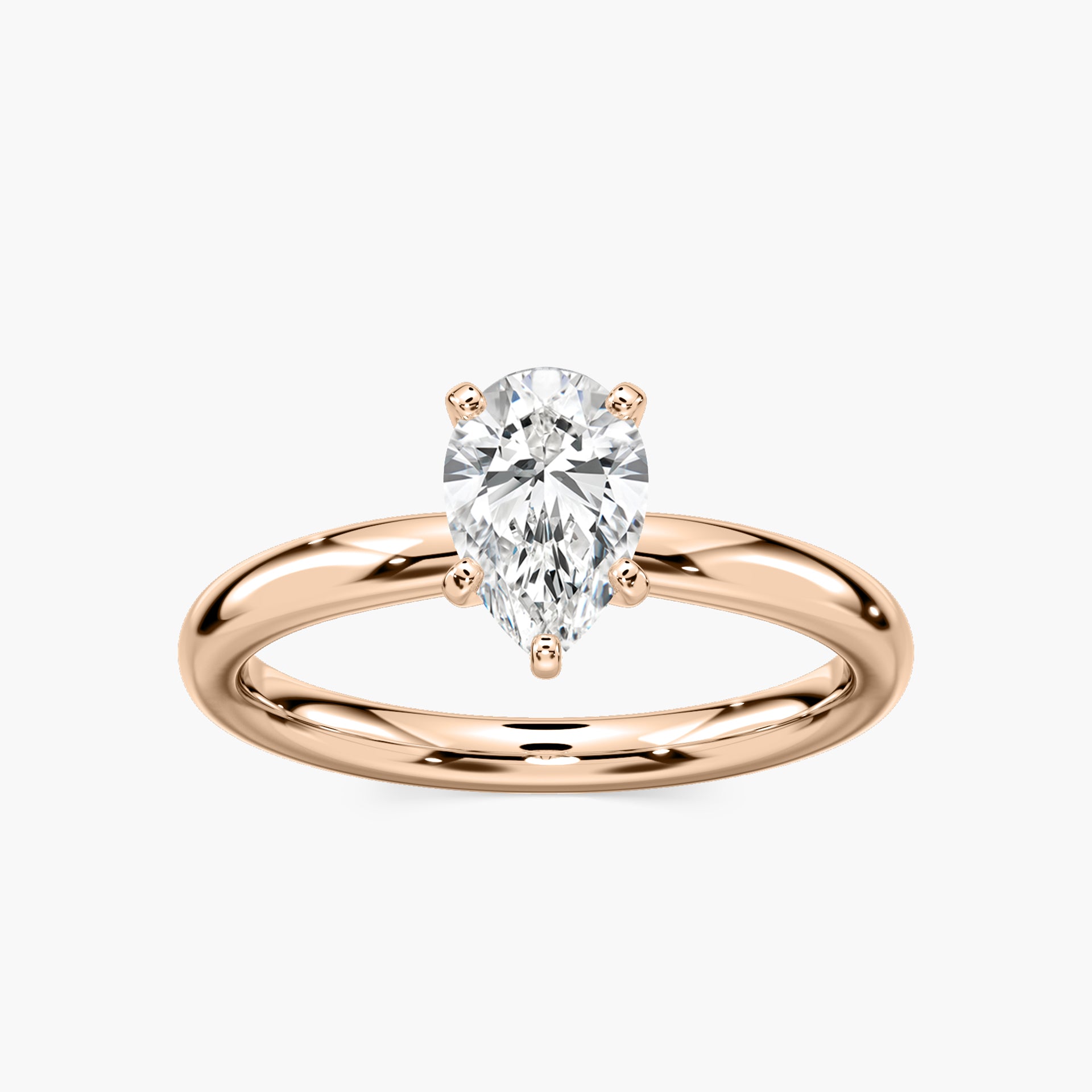 Lauren Solitaire Verlobungsring Tropfenschliff Roségold – Lovea