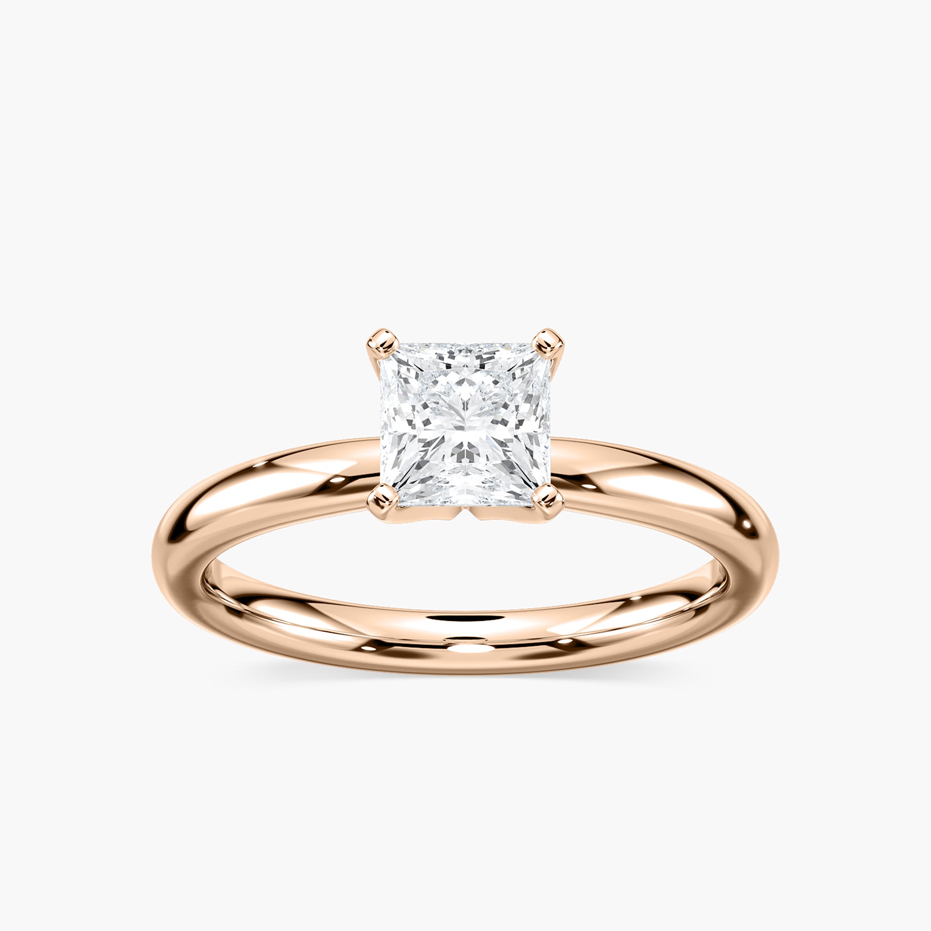 Lauren Solitaire Verlobungsring Prinzessschliff Roségold – Lovea