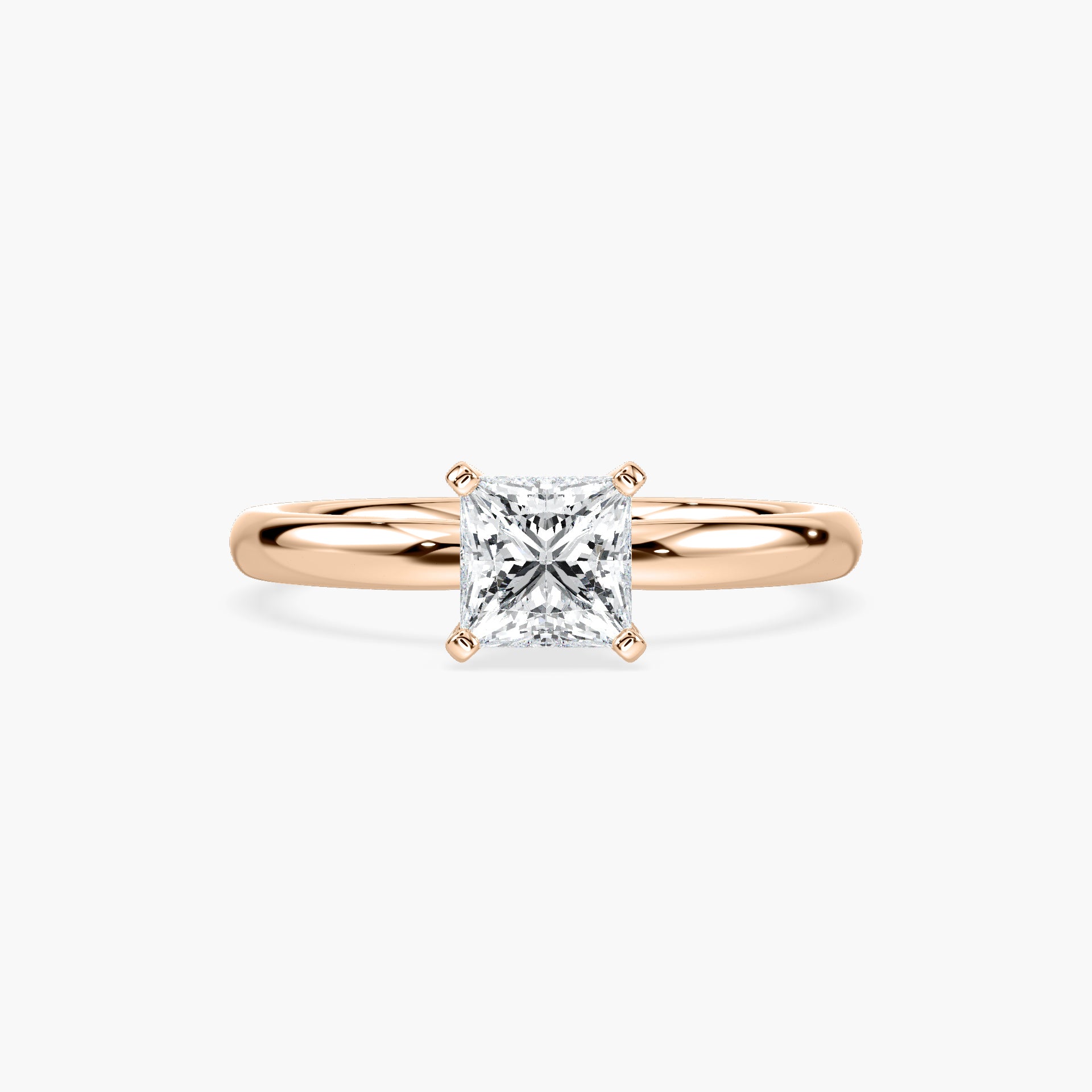 Lauren Solitaire Verlobungsring Prinzessschliff Roségold – Lovea