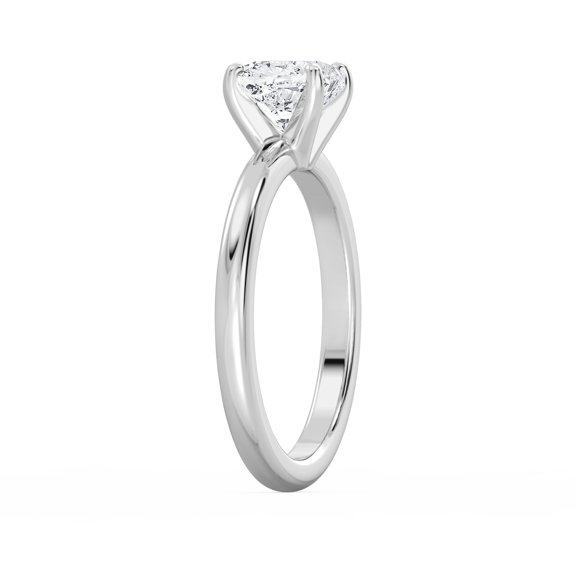 Lauren Solitaire Verlobungsring Kissenschliff Seitenansicht – Lovea