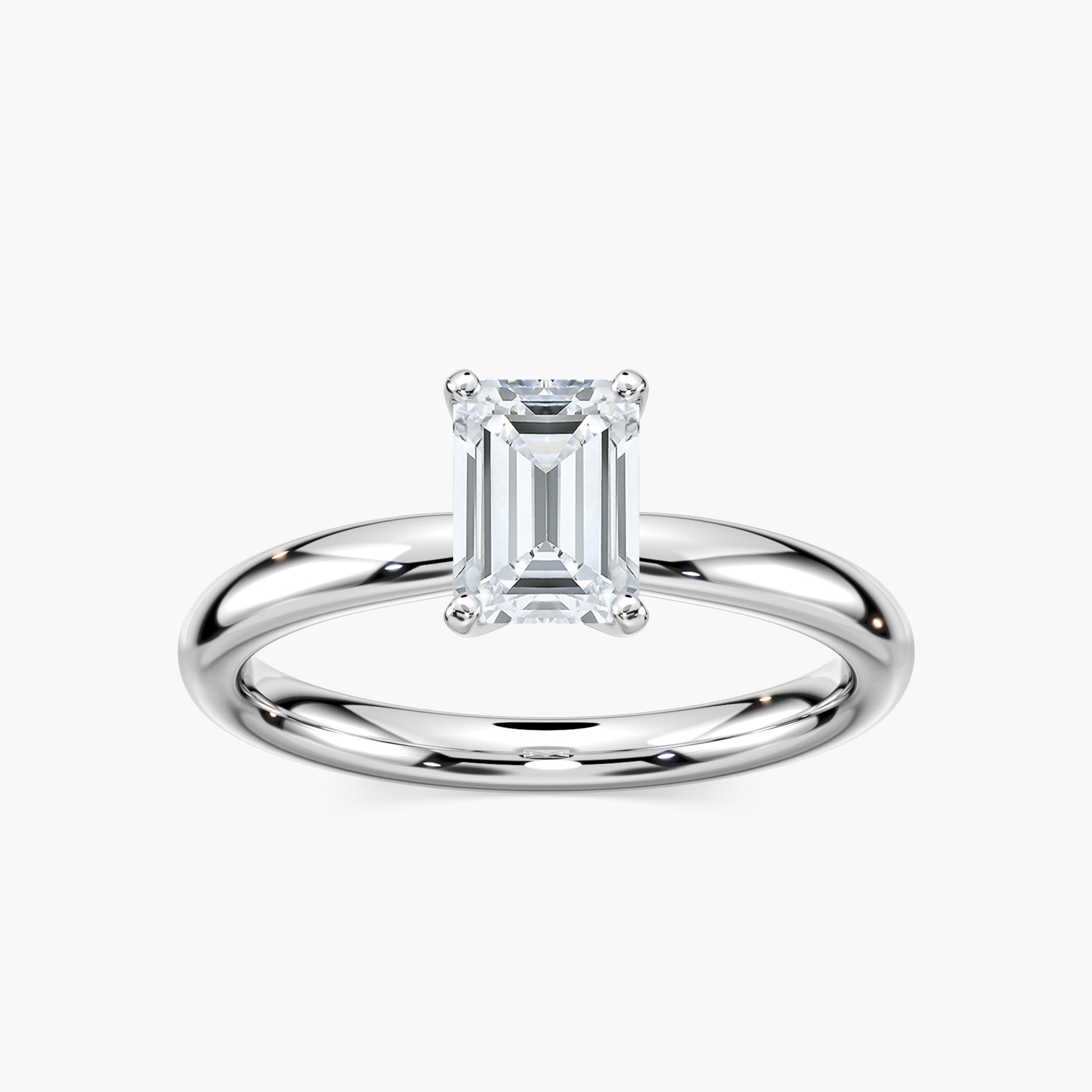 Lauren Solitaire Verlobungsring Smaragdschliff Weißgold – Lovea