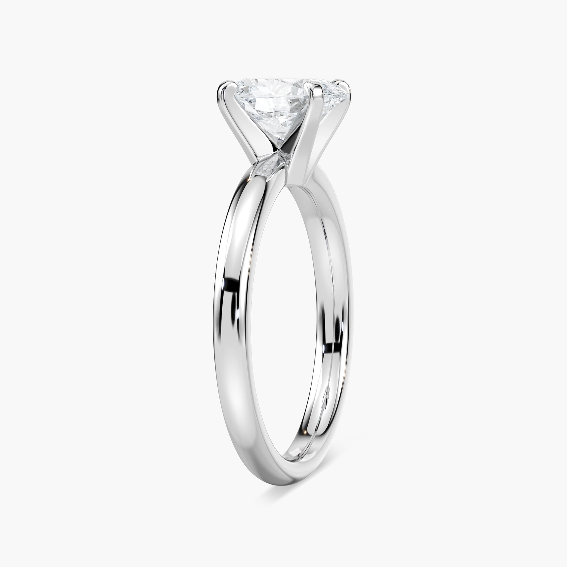 Lauren Solitaire Verlobungsring Ovaler Schliff Seitenansicht – Lovea