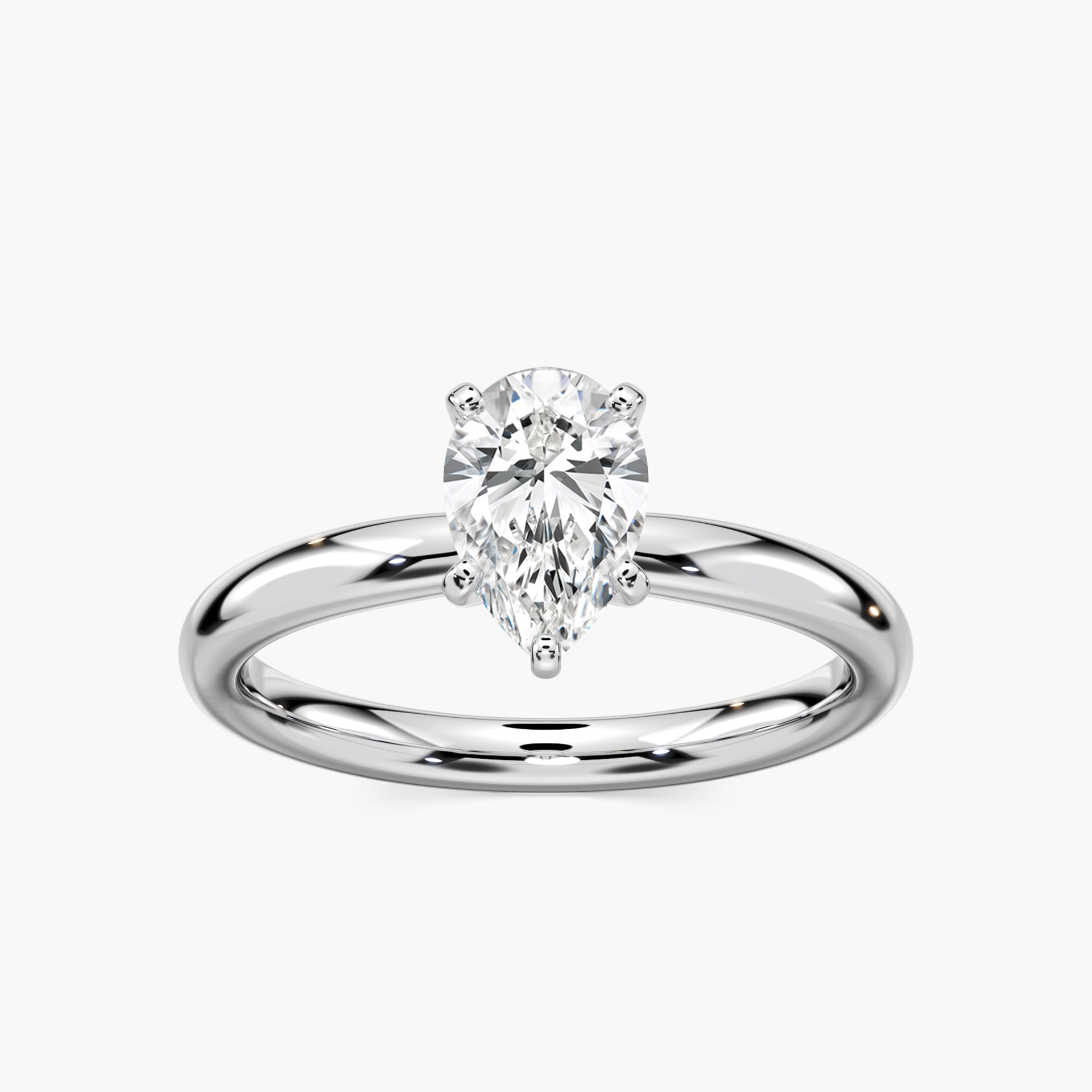 Lauren Solitaire Verlobungsring Tropfenschliff Weißgold – Lovea