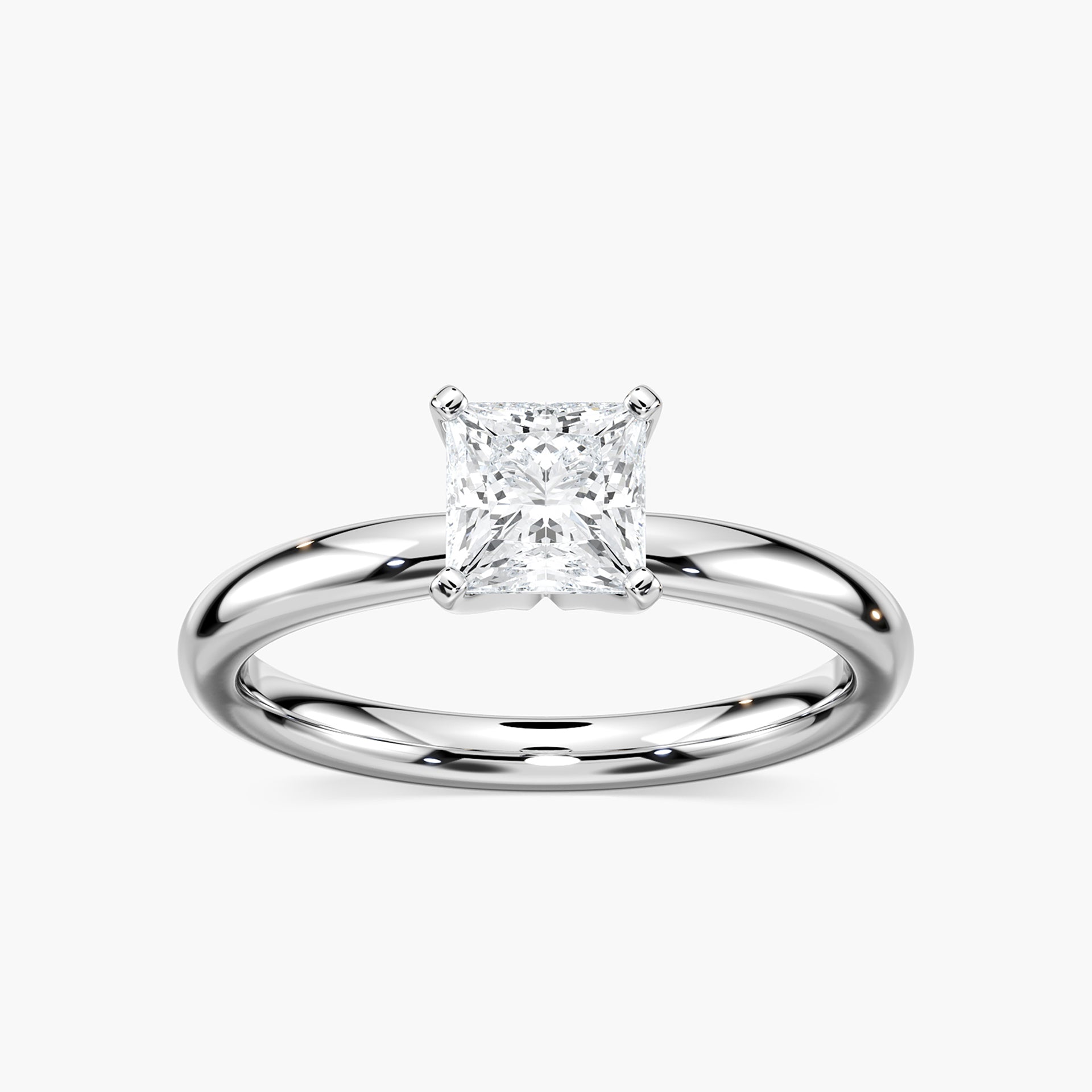 Lauren Solitaire Verlobungsring Prinzessschliff Weißgold – Lovea