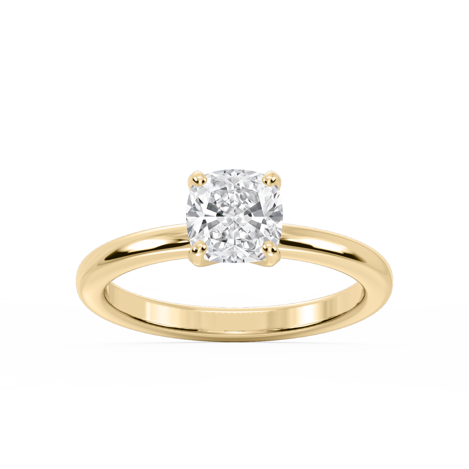 Lauren Solitaire Verlobungsring Kissenschliff Gelbgold – Lovea
