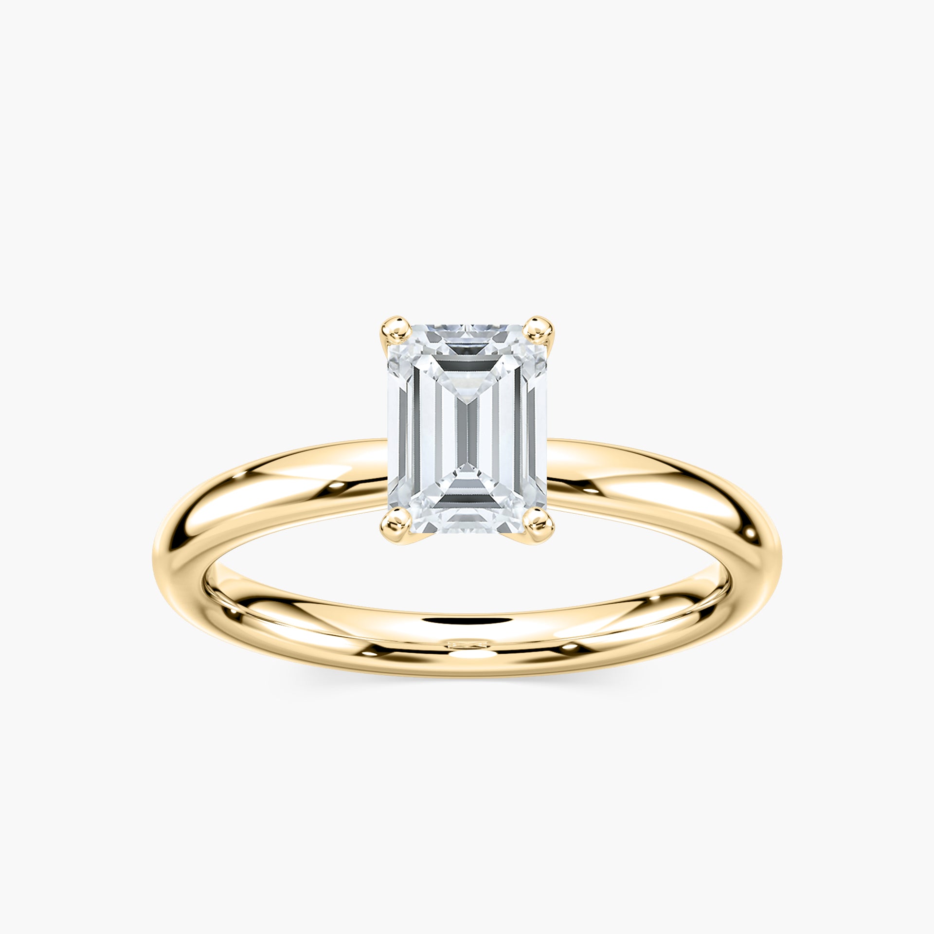 Lauren Solitaire Verlobungsring Smaragdschliff Gelbgold – Lovea