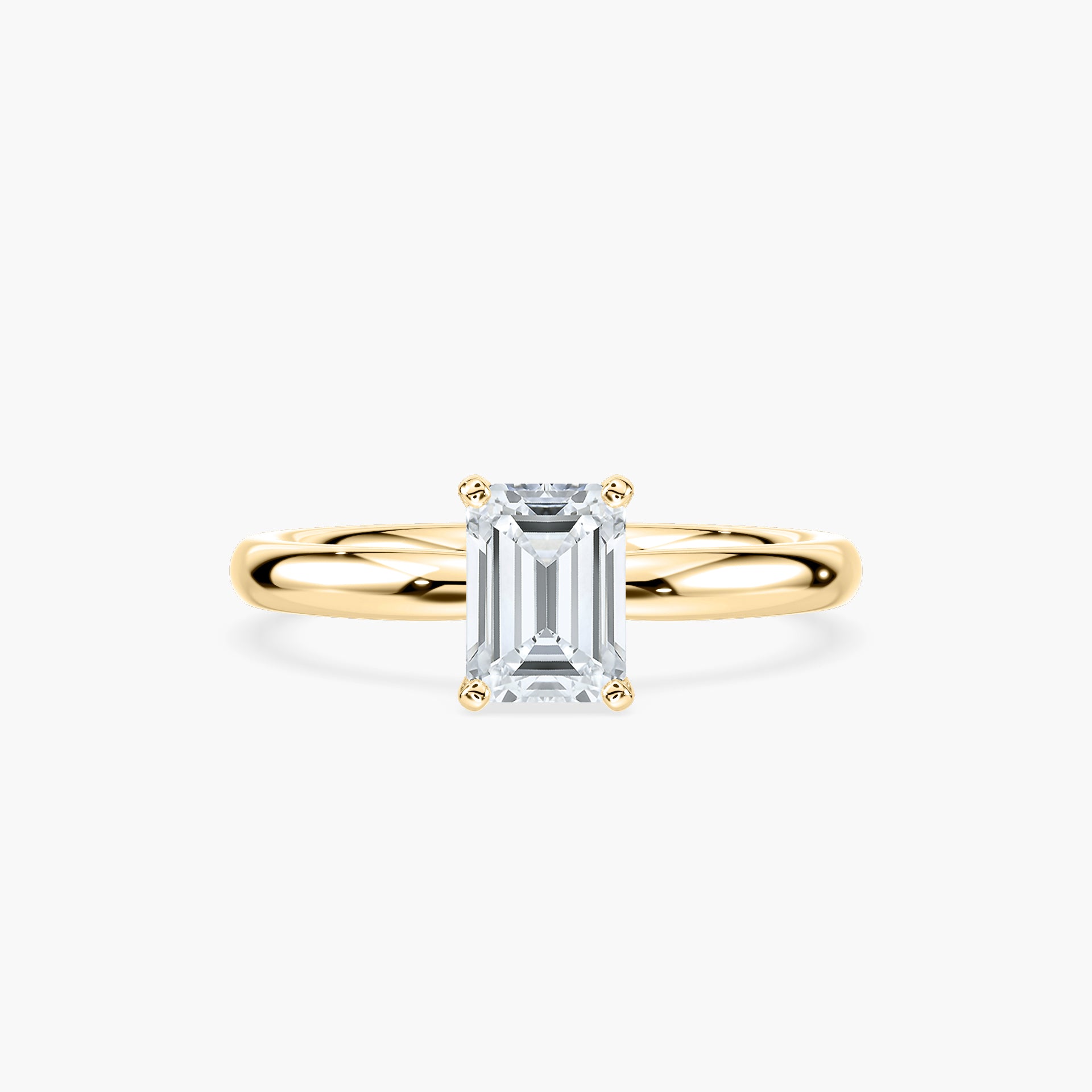 Lauren Solitaire Verlobungsring Smaragdschliff Gelbgold – Lovea