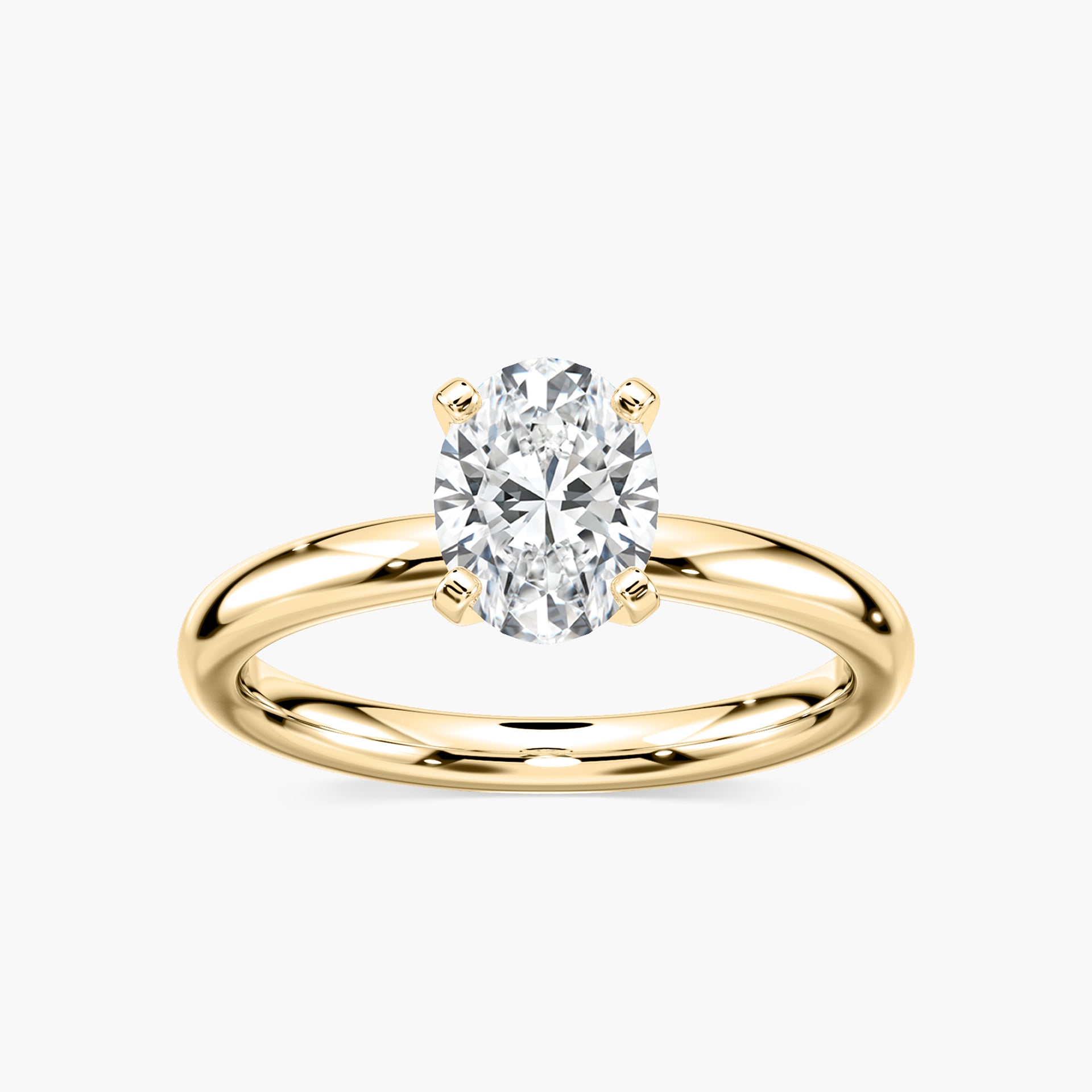 Lauren Solitaire Verlobungsring Ovaler Schliff Gelbgold – Lovea