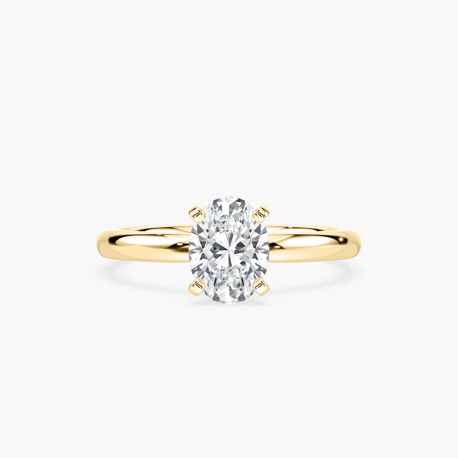 Lauren Solitaire Verlobungsring Ovaler Schliff Gelbgold – Lovea