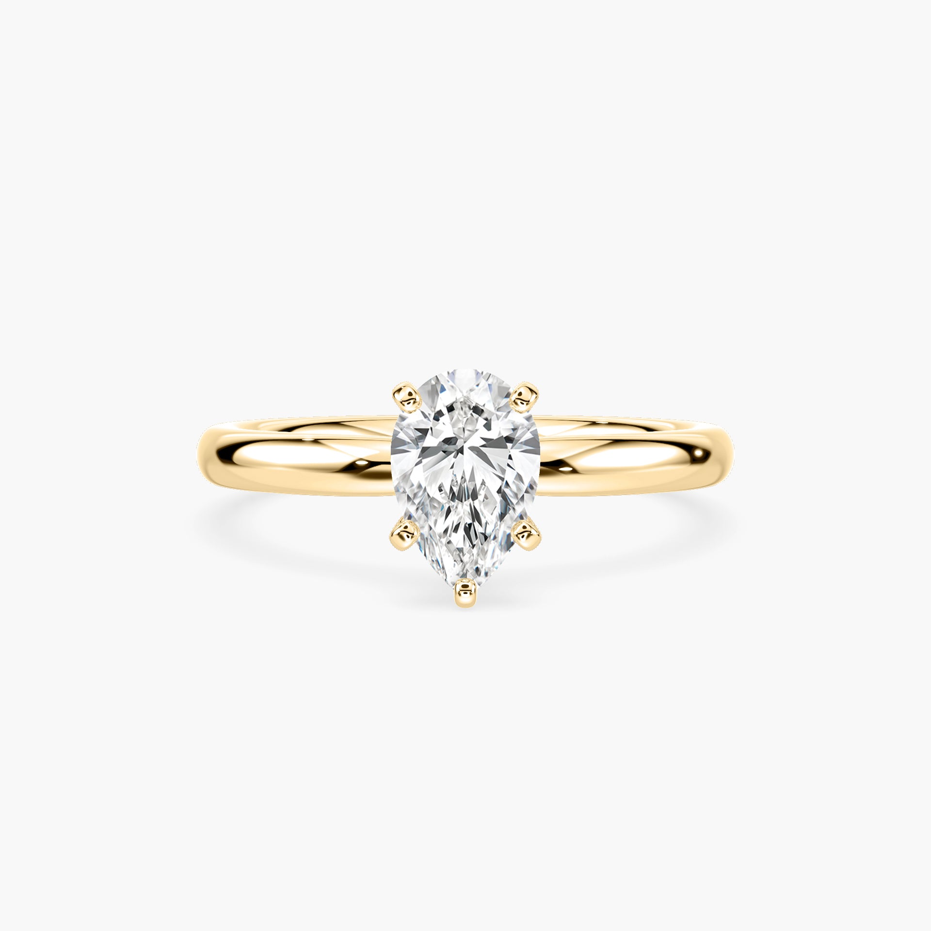 Lauren Solitaire Verlobungsring Tropfenschliff Gelbgold – Lovea