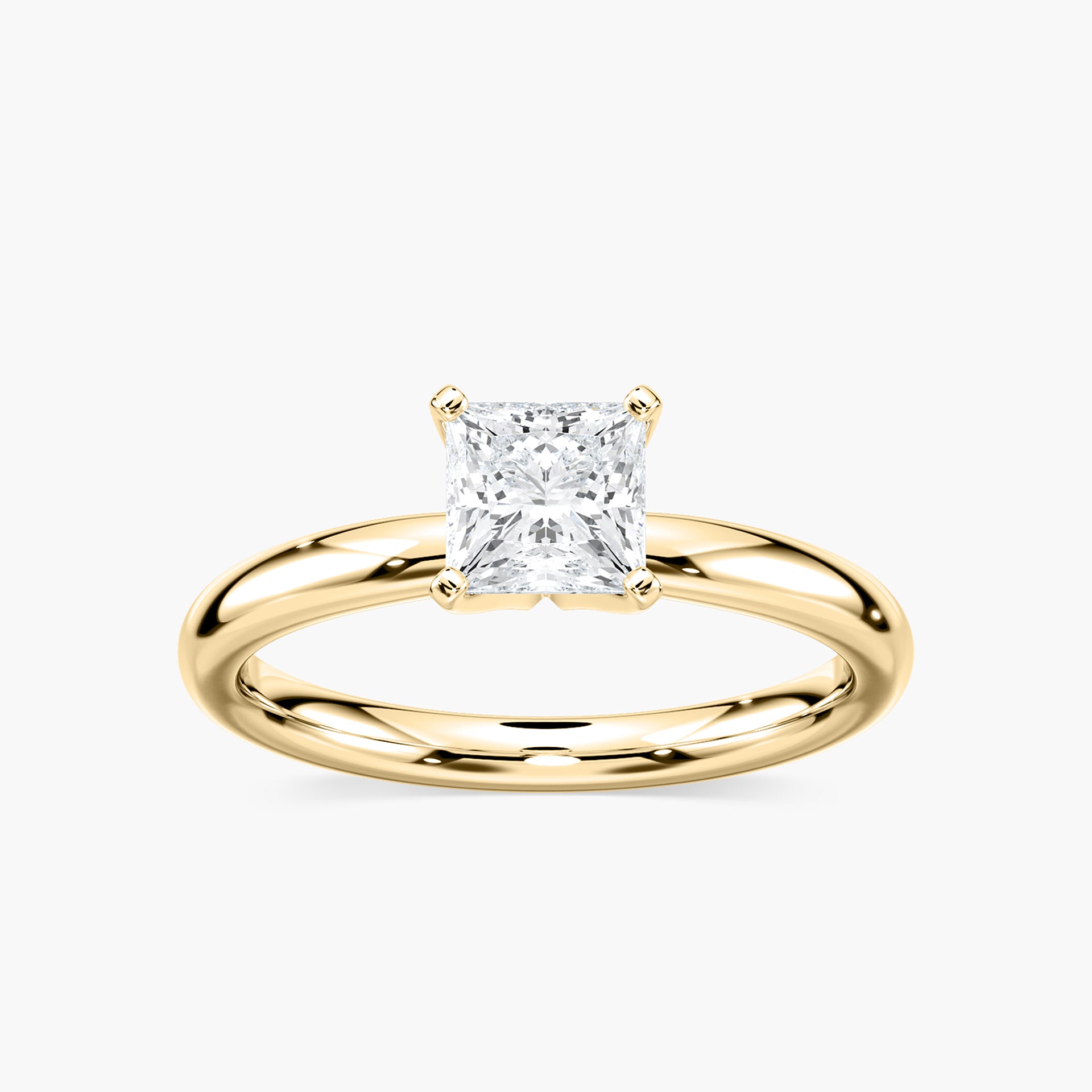 Lauren Solitaire Verlobungsring Prinzessschliff Gelbgold – Lovea