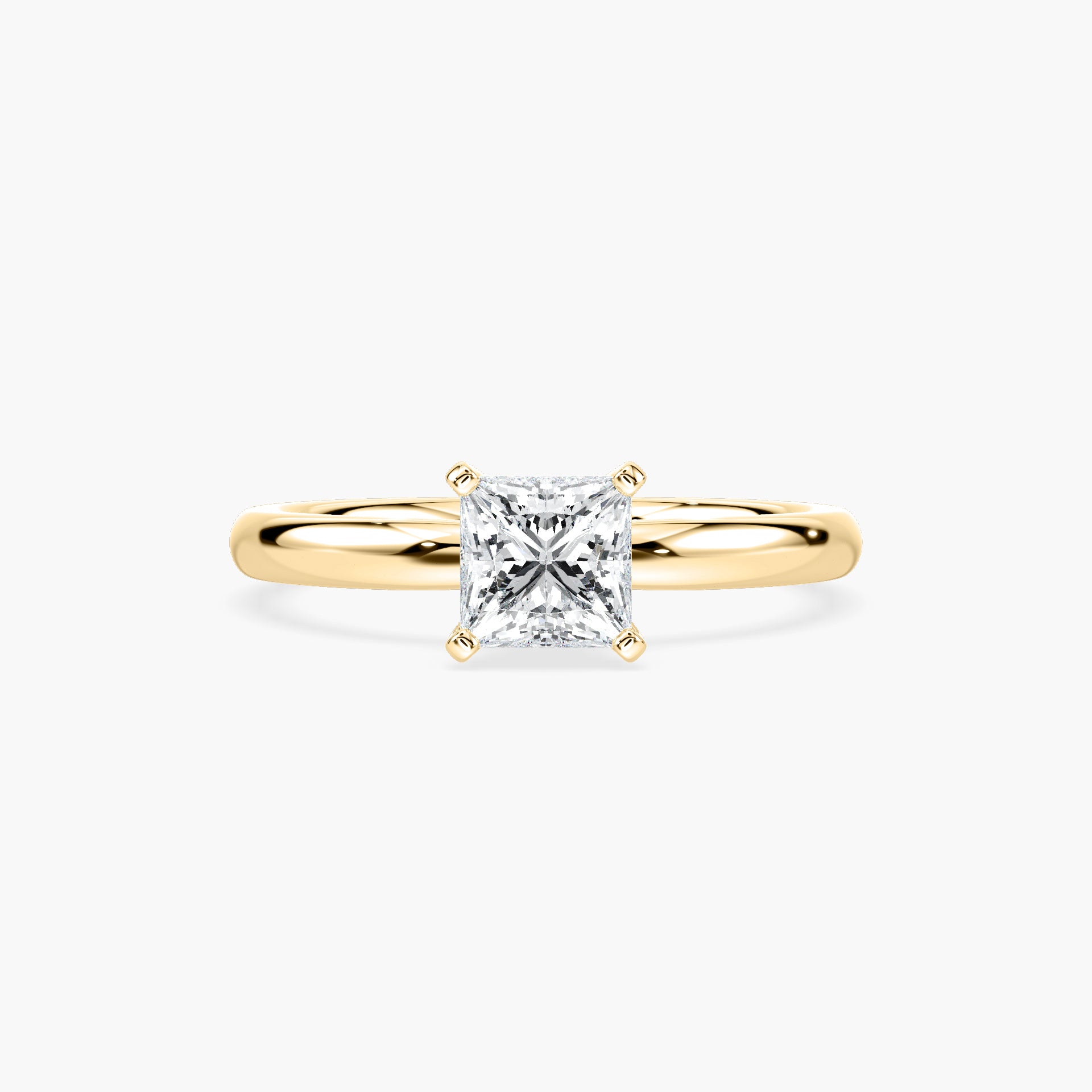 Lauren Solitaire Verlobungsring Prinzessschliff Gelbgold – Lovea
