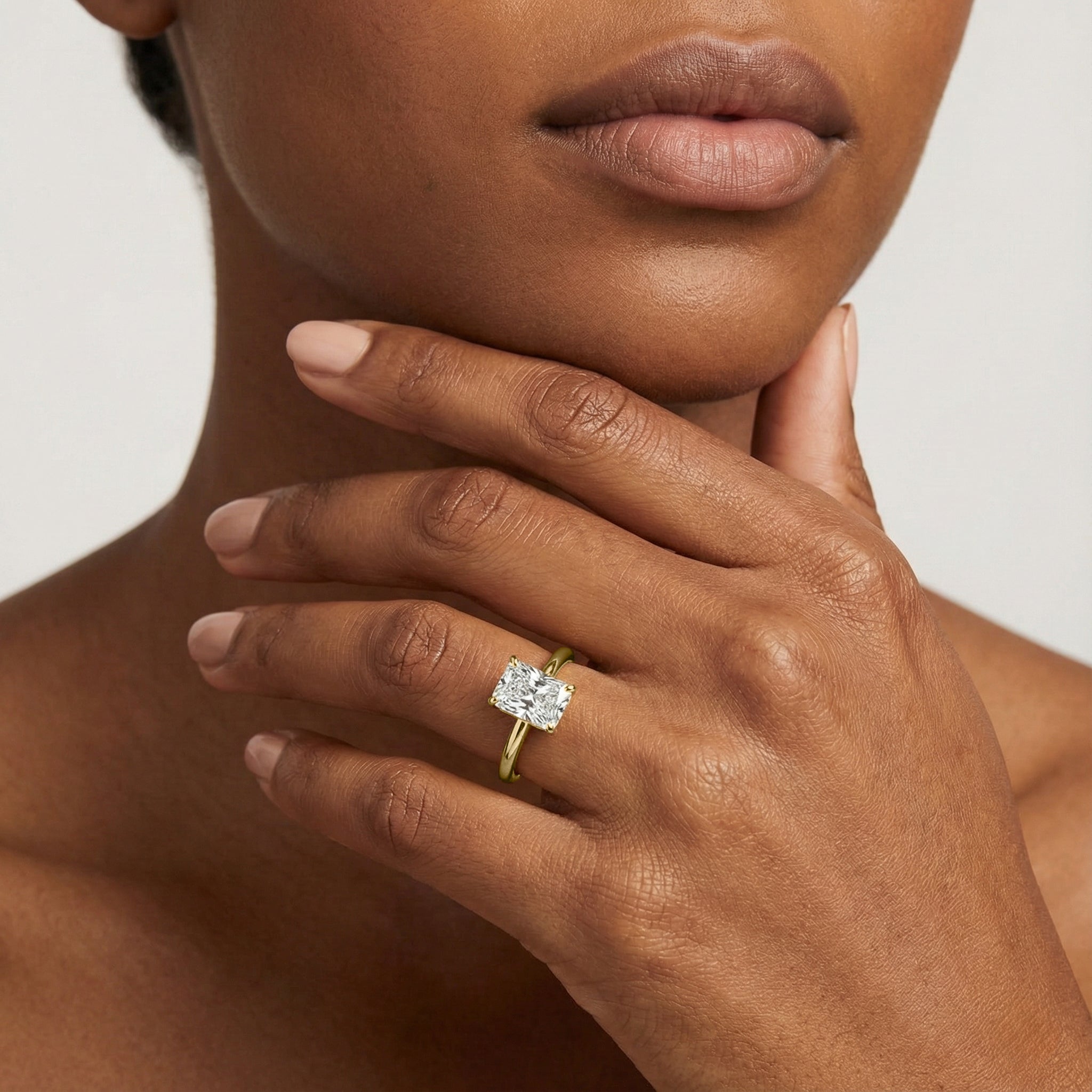 Lauren Solitaire Verlobungsring Radiantschliff Gelbgold – Lovea
