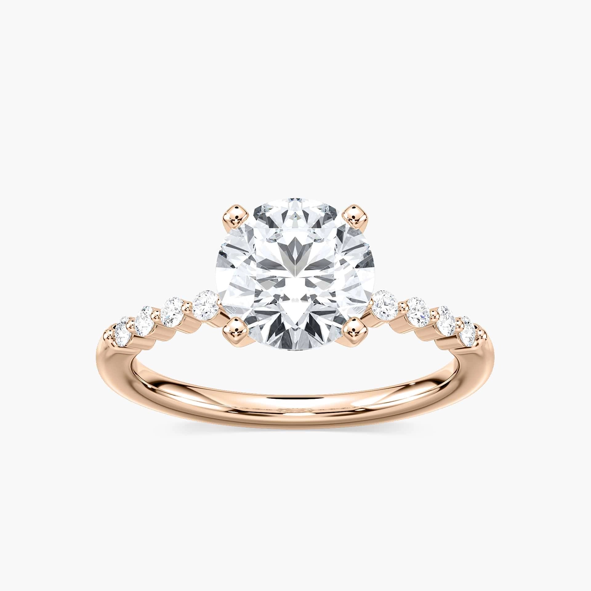 Lovea Willow Seitenstein Verlobungsring Rundschliff – Roségold