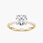 Lovea Willow Seitenstein Verlobungsring Rundschliff – Gelbgold